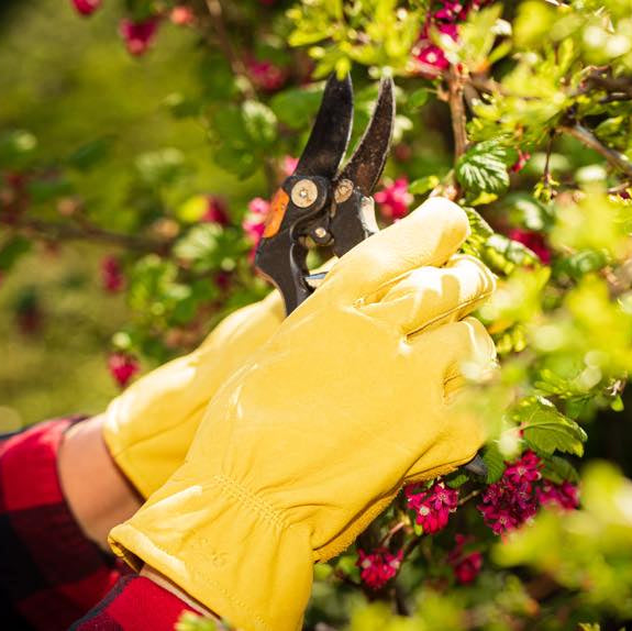 Piitards All Purpose Lined Leather Saddle Tan Gardening Gloves