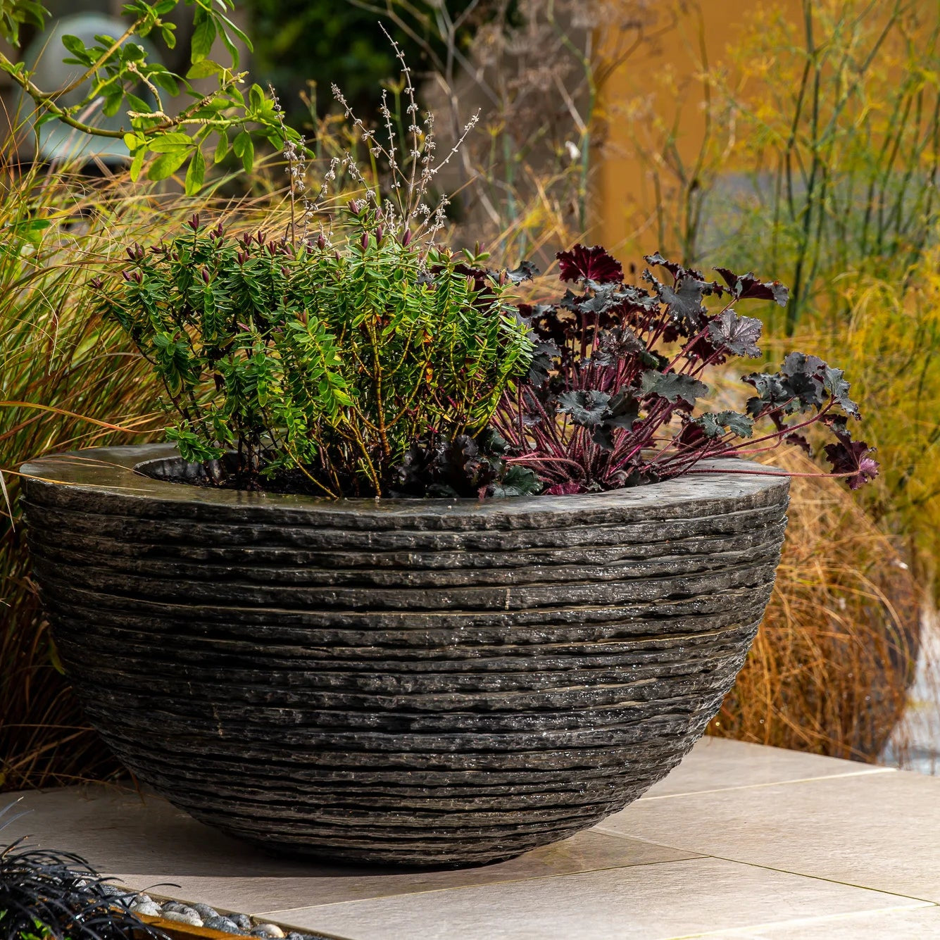 Pure Layered Slate Bowl Planter (15001311773057)