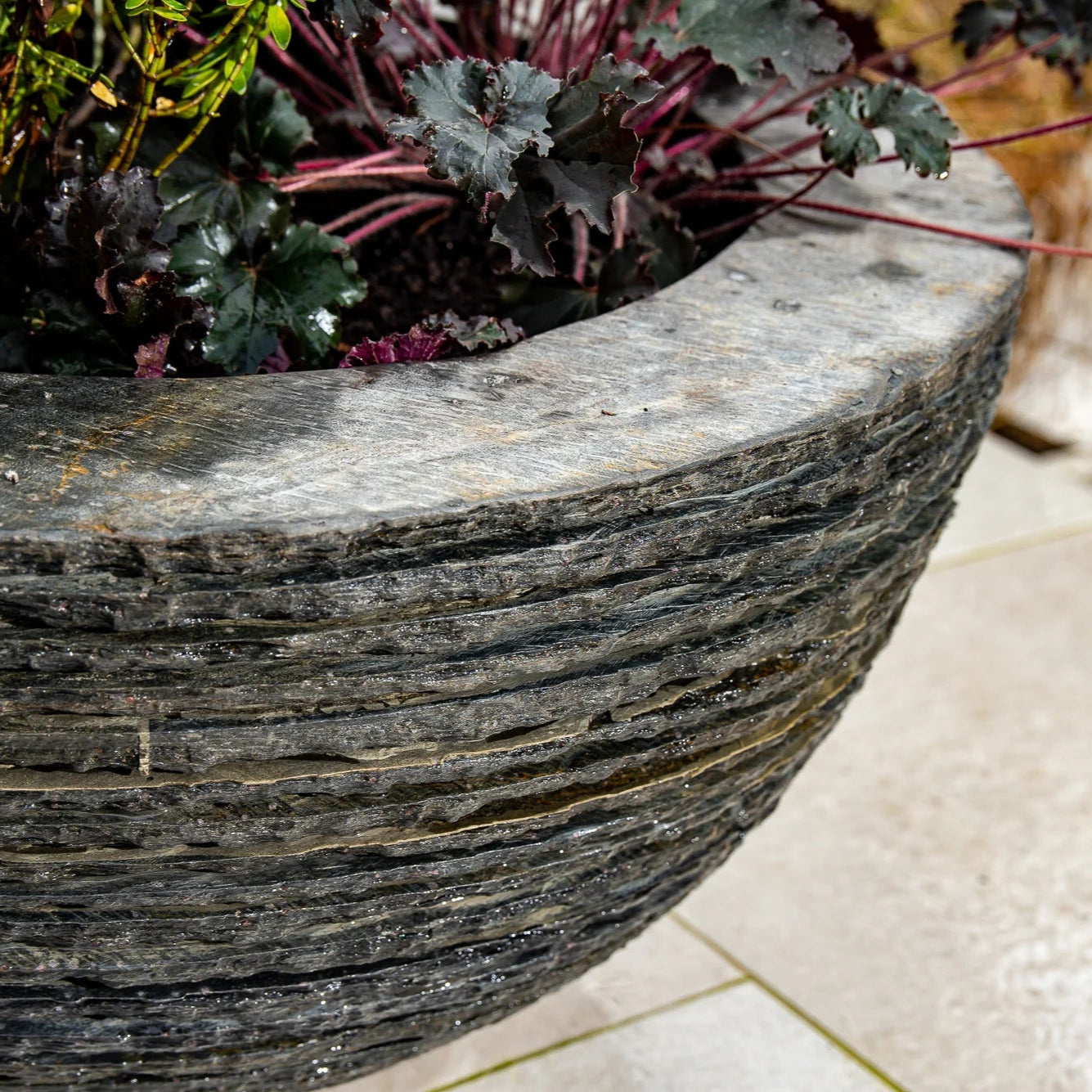Pure Layered Slate Bowl Planter (15001311773057)