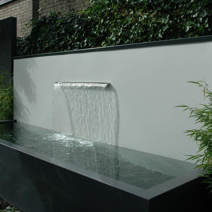 Freestanding Aluminium Pond Wall With Blade Waterfall (10136982913217)