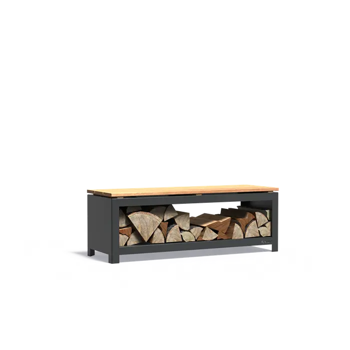 Corten Steel Log Store Bench (5718249177252)