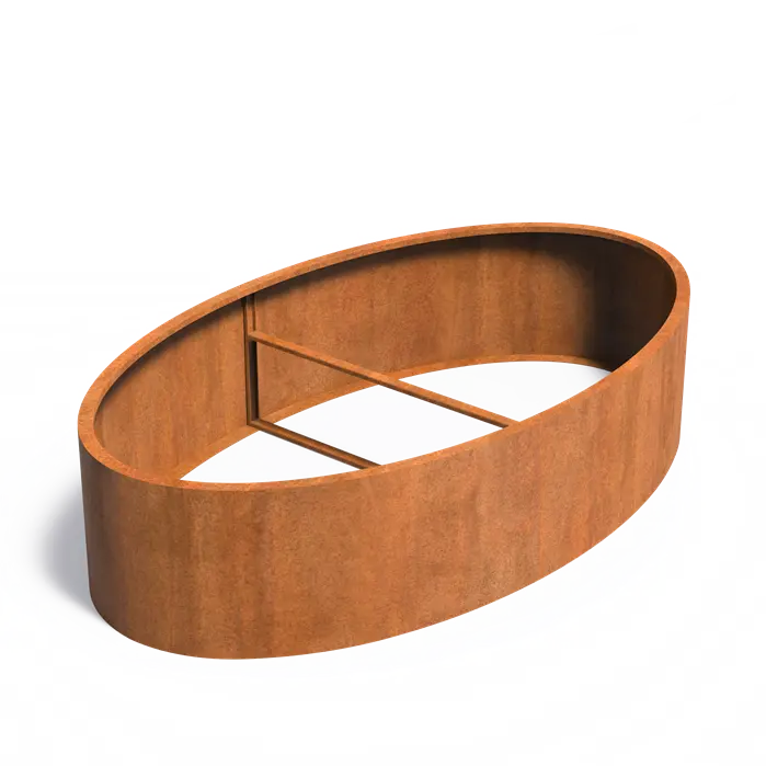 Corten Steel Bottomless Elipse Planter