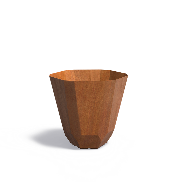 Corten Steel Facet Planter (10139817672897)