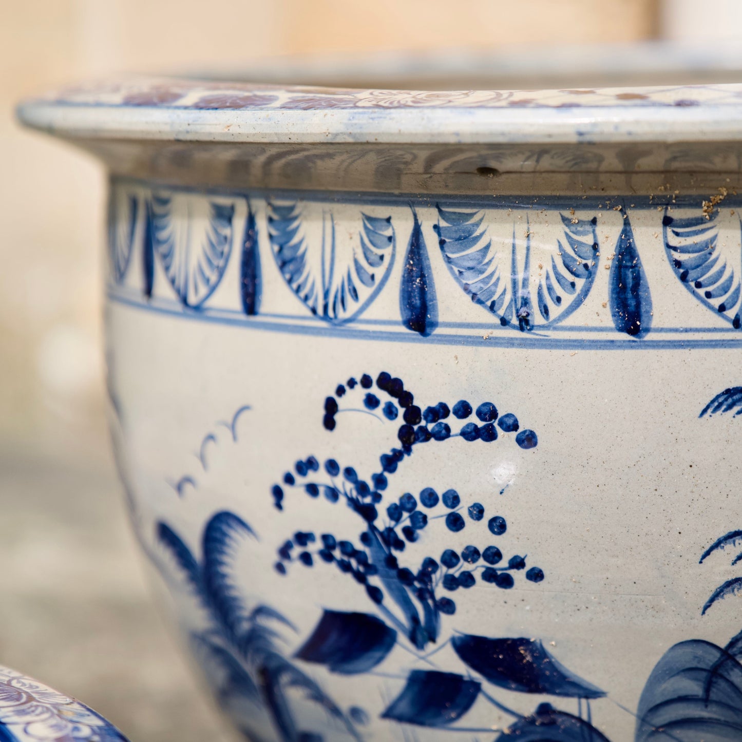 Blue and white chinoiserie ceramic planters (15085663748481)