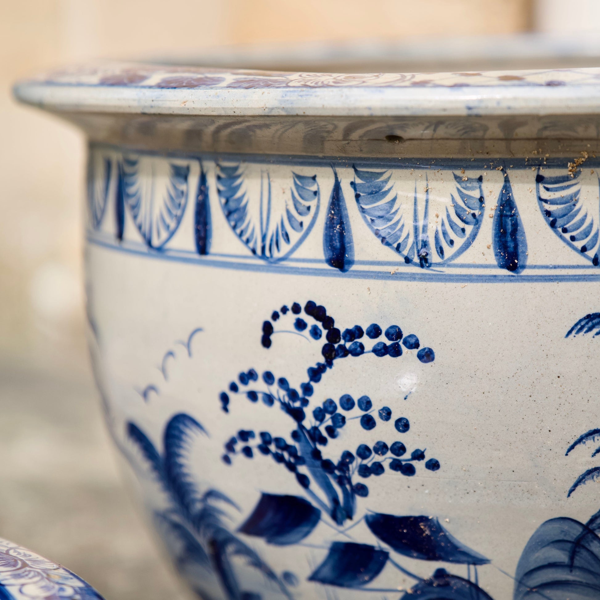 Blue and white chinoiserie ceramic planters (15085663748481)