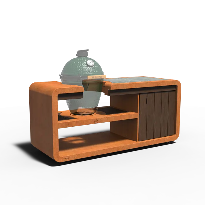 Big Green Egg Kamado Corten steel kitchen work station
