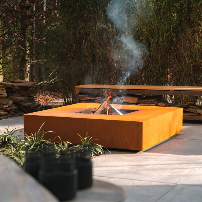Corten Steel QUAD Fire Table (7568176021697)