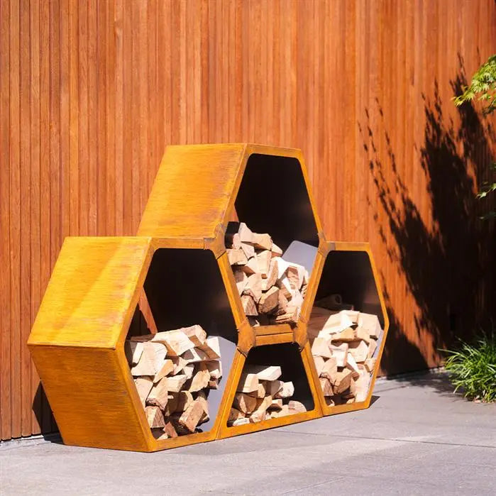 Corten Steel Hex Log Storage (10562705686721)
