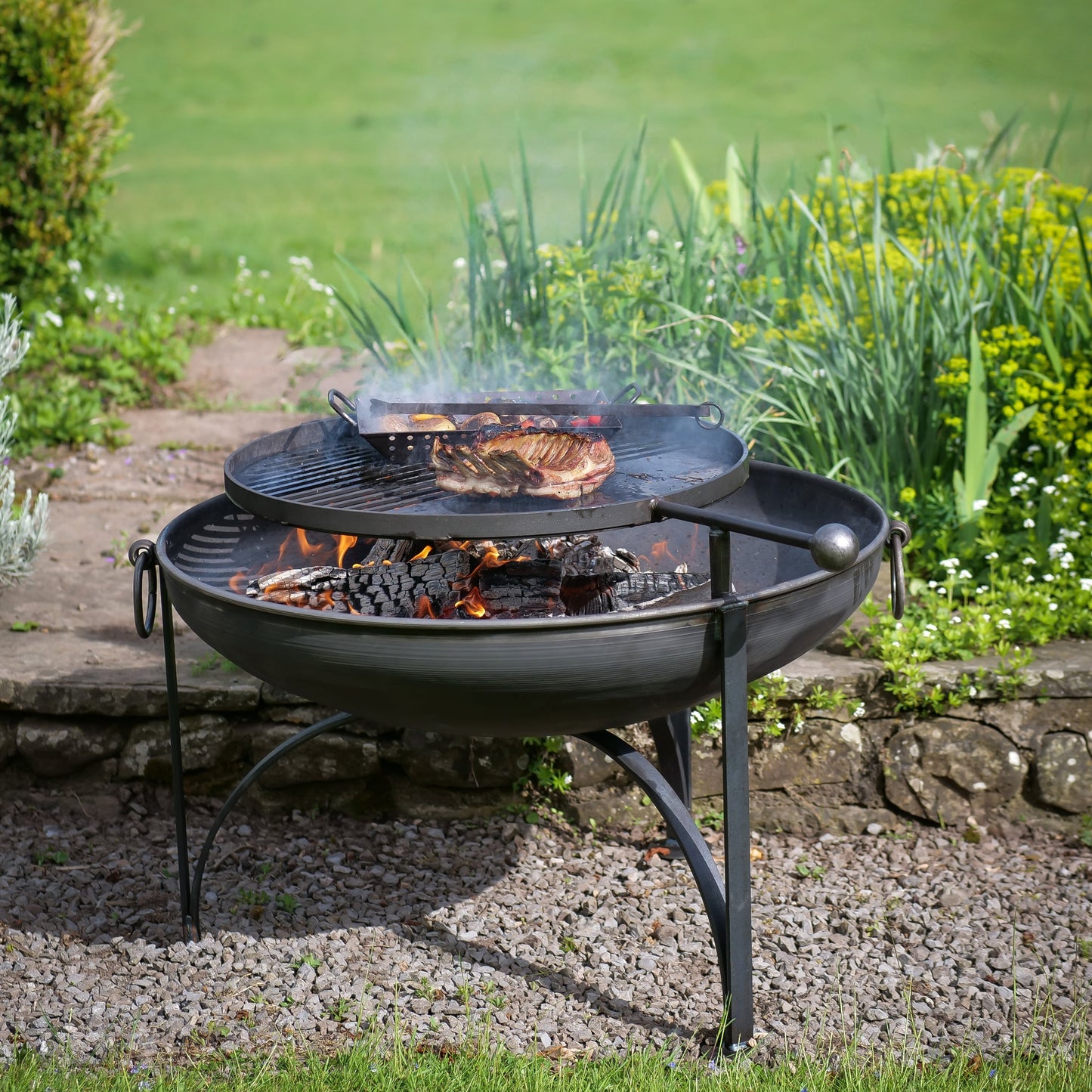 Plain Jane Fire Bowl with BBQ Rack (7707780088001)