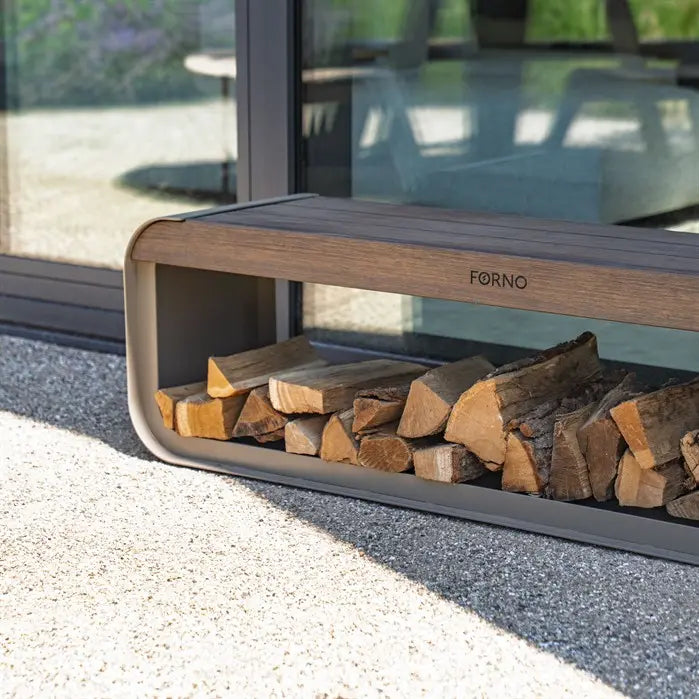 Aluminium Serra Log Store Bench