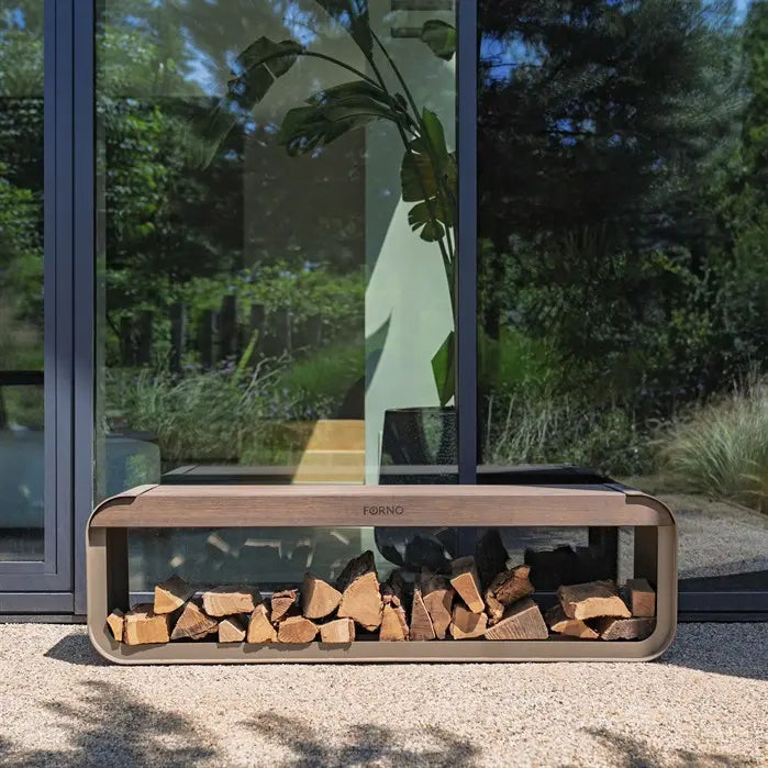 Aluminium Serra Log Store Bench