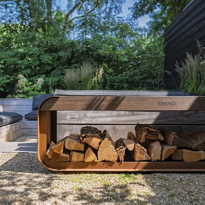 Corten Steel Serra Log Store Bench
