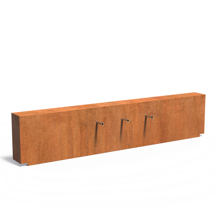 Fixed Corten Steel Pond Wall With Spouts (10136765300929)