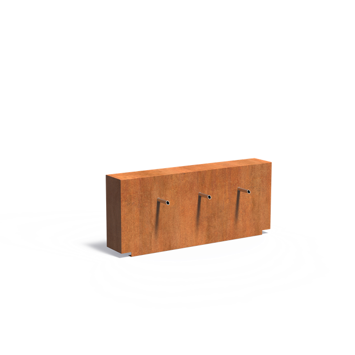 Fixed Corten Steel Pond Wall With Spouts (10136765300929)