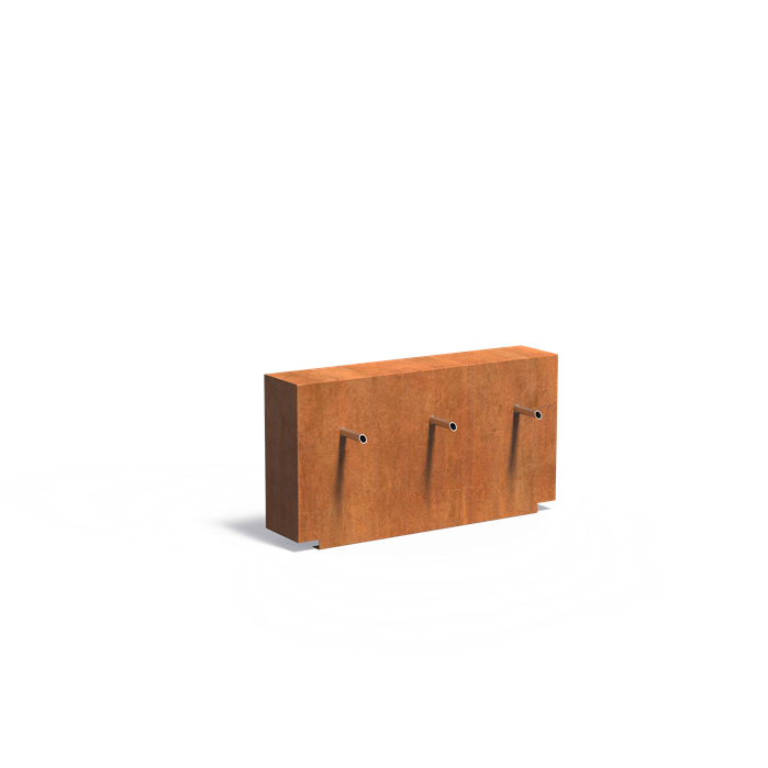 Fixed Corten Steel Pond Wall With Spouts (10136765300929)