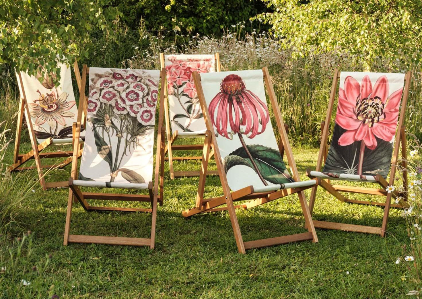 Oiled Birch Garden Deckchair Botanical Collection