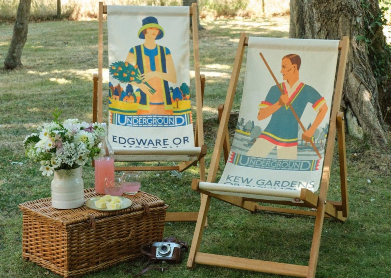 Oiled Birch Garden Deckchair London Transport Collection (7685978947777)