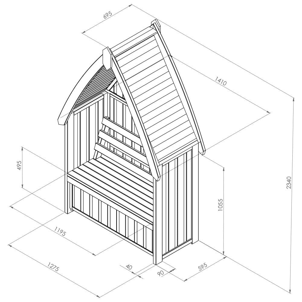Cheltenham Arbour with Storage Box (7713163706561)