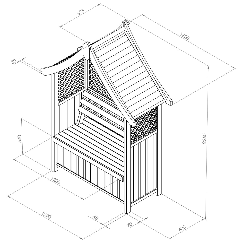 Norfolk Arbour with storage box (7713252933825)