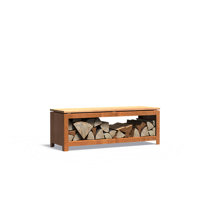 Forno Corten Steel Log Store Seat (5718249177252)