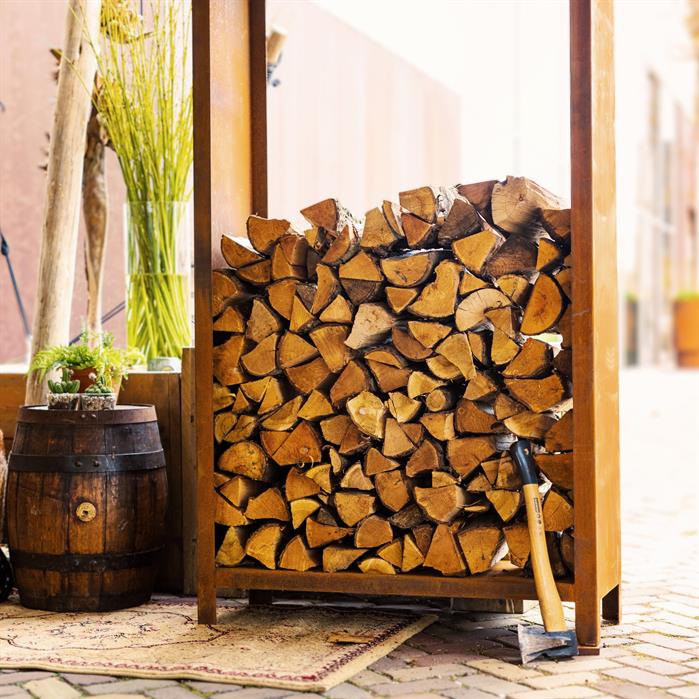 Forno Corten Steel Upright Log Store (6912705462465)