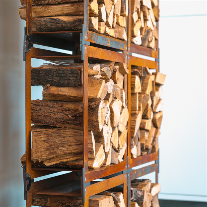 Corten Steel Bunke Log Storage (7602617123009)