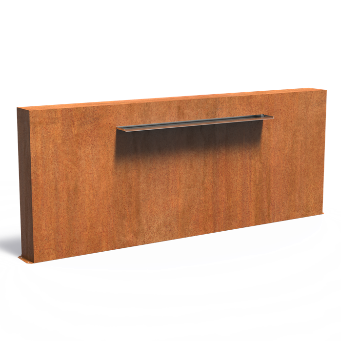 Freestanding Corten Steel Pond Wall With Blade Waterfall (9943391666369)