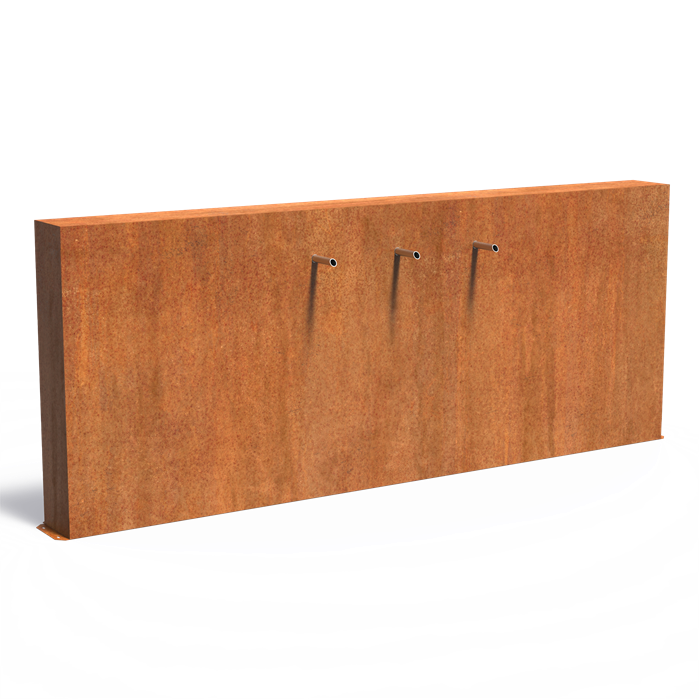 Freestanding Corten Steel Pond Wall With Spouts (9943350902977)