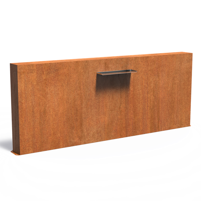 Freestanding Corten Steel Pond Wall With Blade Waterfall (9943391666369)