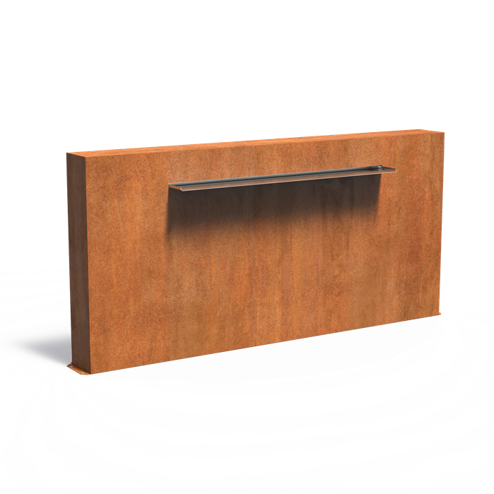 Freestanding Corten Steel Pond Wall With Blade Waterfall (9943391666369)