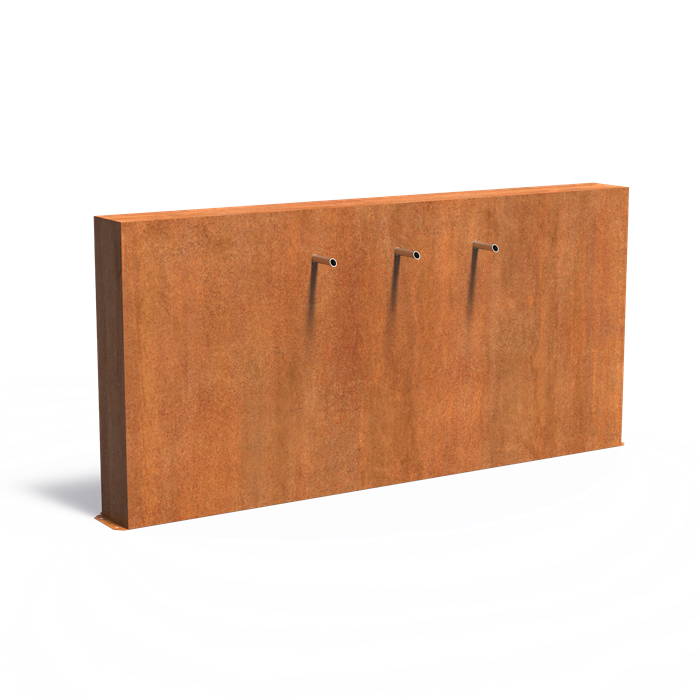 Freestanding Corten Steel Pond Wall With Spouts (9943350902977)