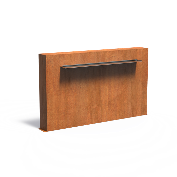 Freestanding Corten Steel Pond Wall With Blade Waterfall (9943391666369)