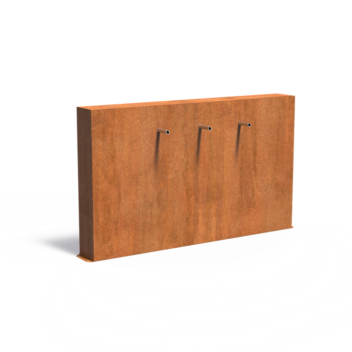 Freestanding Corten Steel Pond Wall With Spouts (9943350902977)