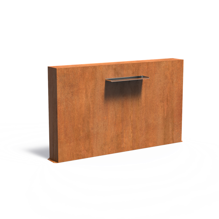 Freestanding Corten Steel Pond Wall With Blade Waterfall (9943391666369)