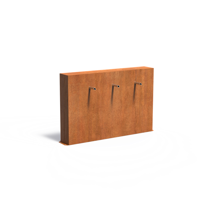 Freestanding Corten Steel Pond Wall With Spouts (9943350902977)