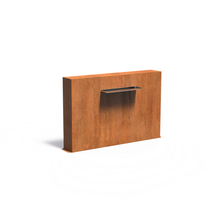 Freestanding Corten Steel Pond Wall With Blade Waterfall (9943391666369)