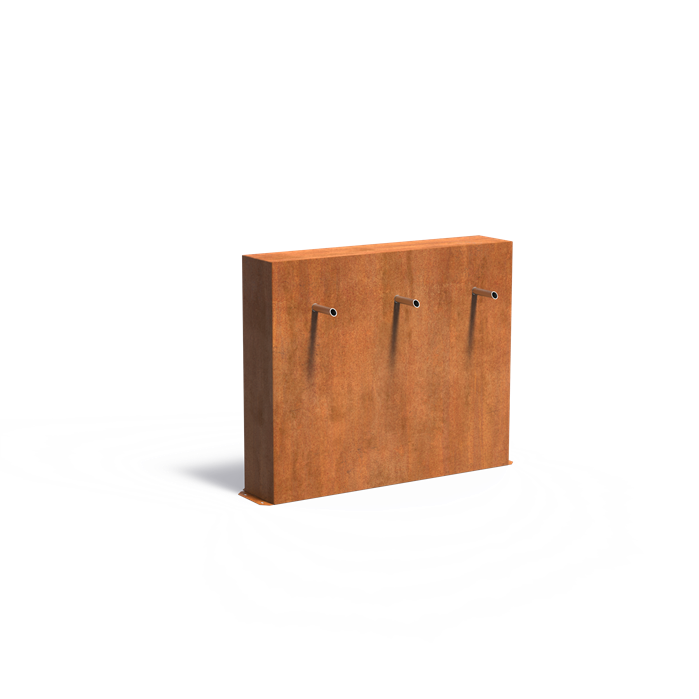 Freestanding Corten Steel Pond Wall With Spouts (9943350902977)