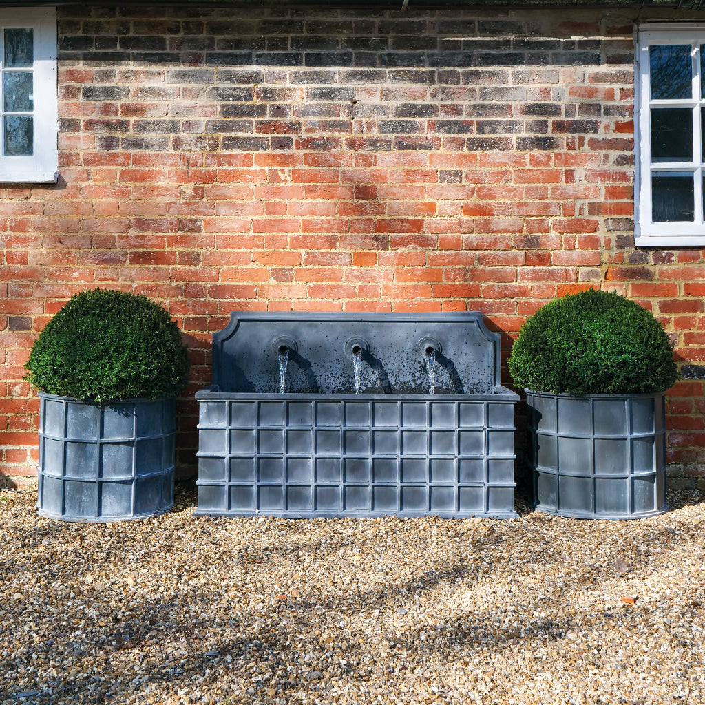 Matching Zinc Planters With Water Features