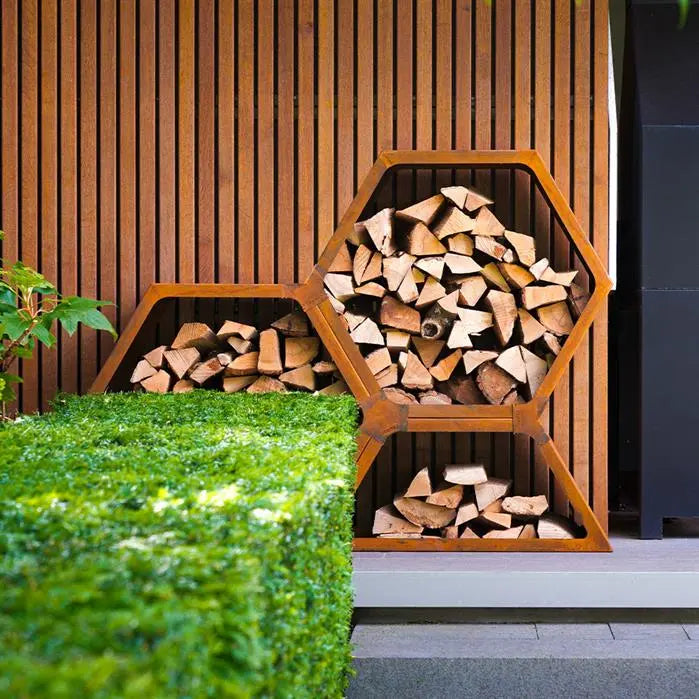 Log store full wood