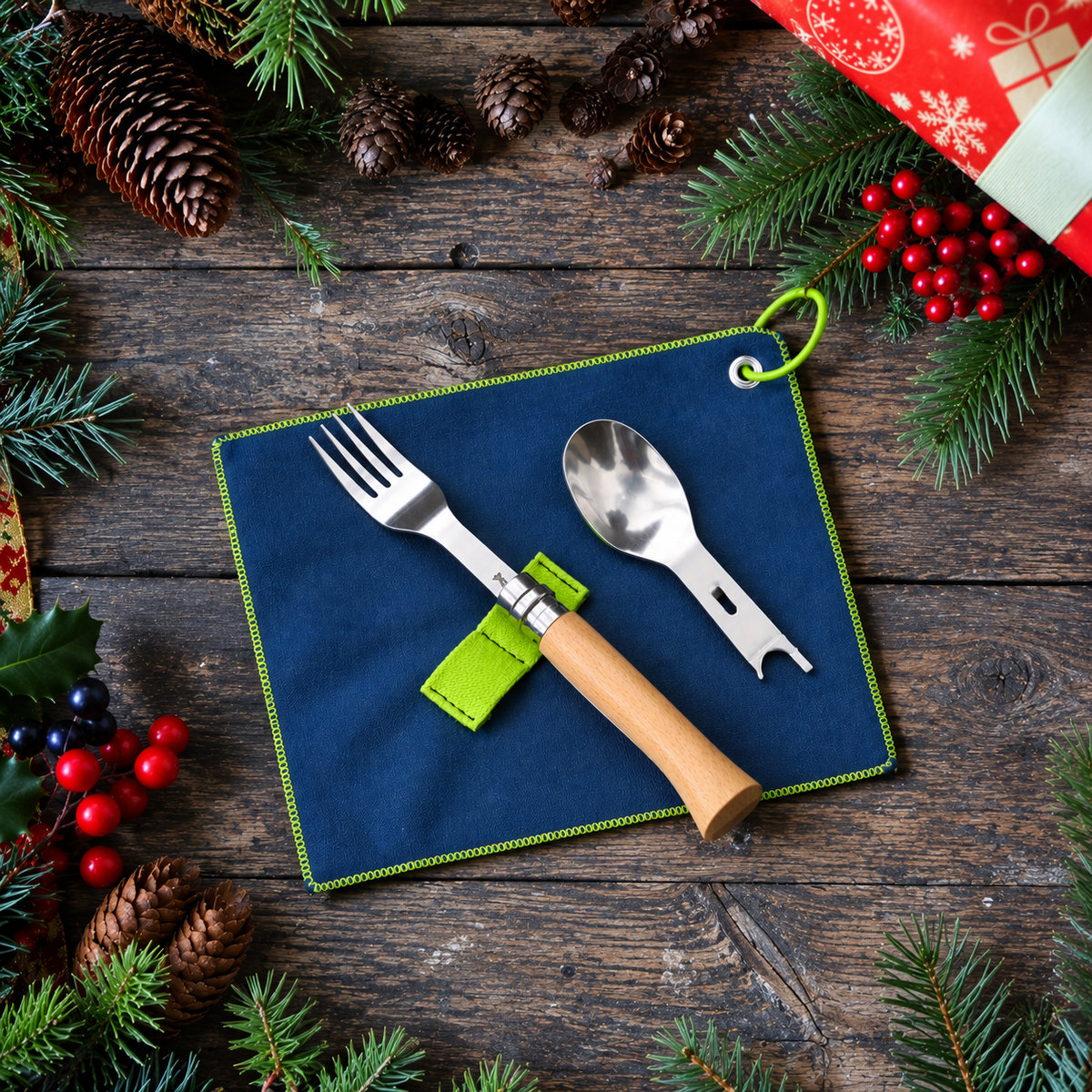 Opinel No.8 Pocket Knife and Picnic+ Spork Set