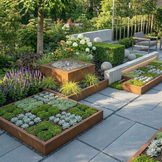 British Corten Steel Square Water Table