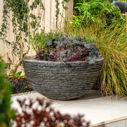 Pure Layered Slate Bowl Planter (15001311773057)