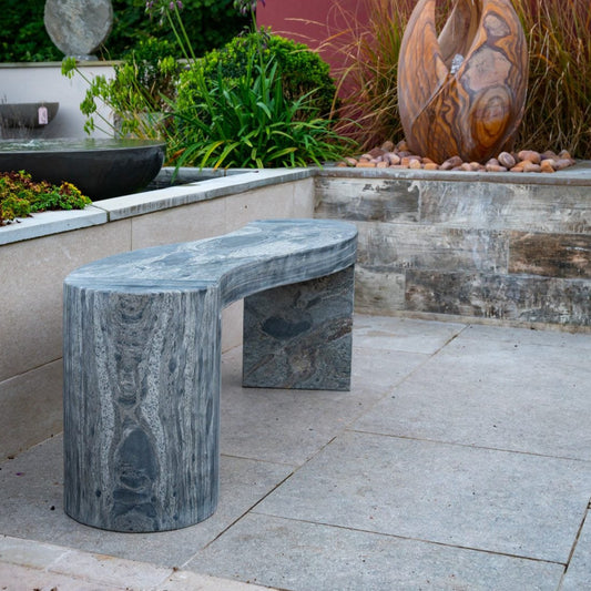 Jasper Pewter Stone Bench (15001251217793) (15001255117185)