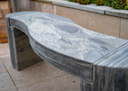 Jasper Pewter Stone Bench (15001251217793) (15001255117185)