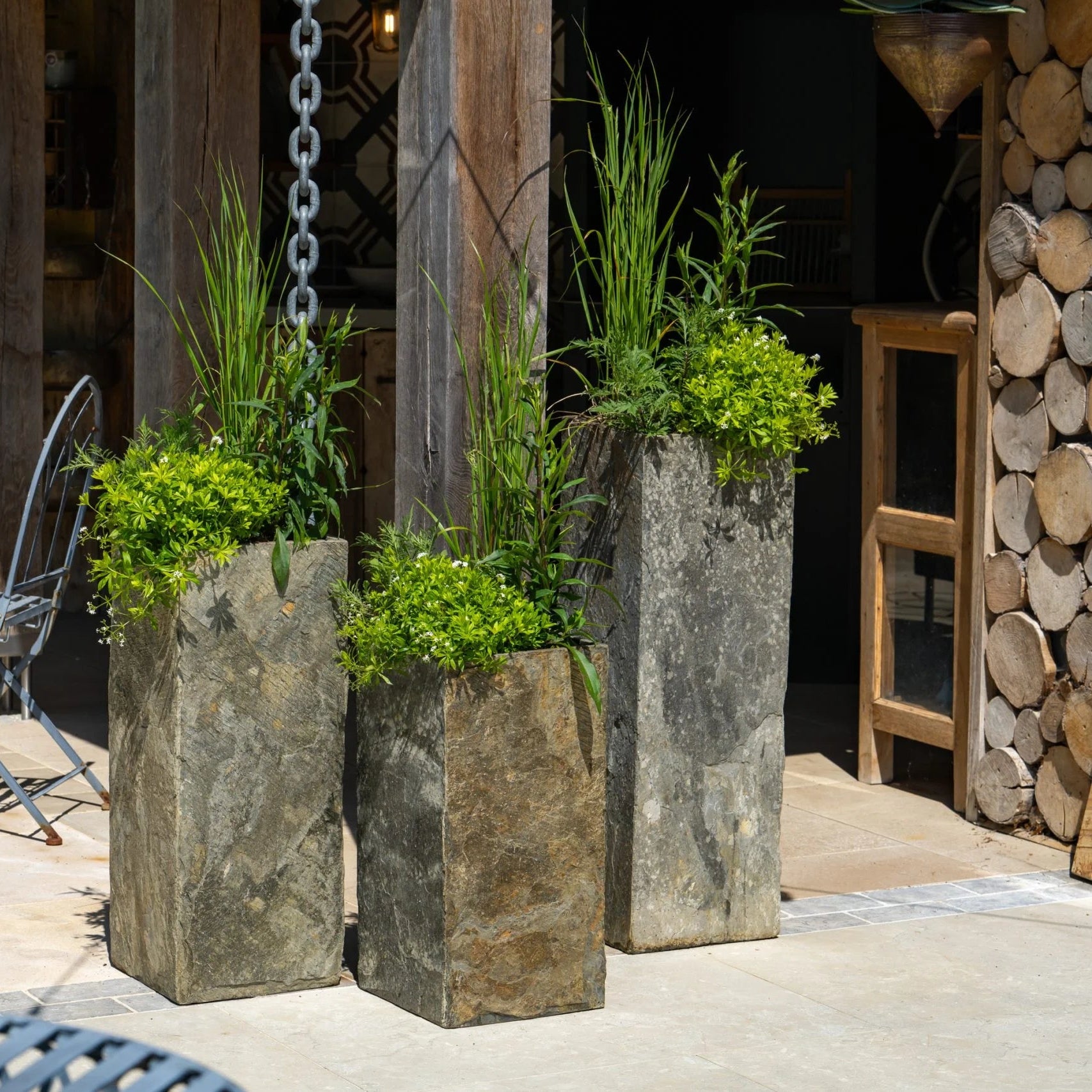 Surmi Slate Tower Planter Trio (15001306956161)