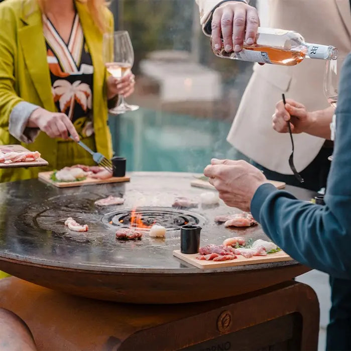 Corten Steel Seare Halo Piezo Plancha Gas Grill