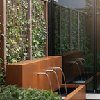 Fixed Corten Pond Wall With Spouts