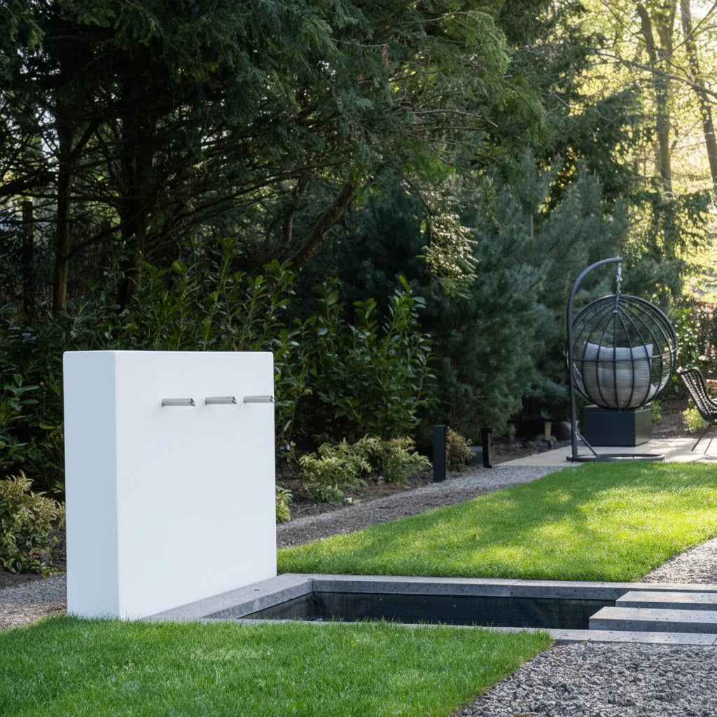 Freestanding Aluminium Pond Wall With Blade Or Spouts Waterfall