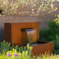 Fixed Corten Pond Wall With Blade Waterfall