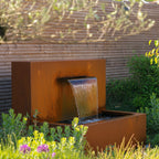 Fixed Corten Pond Wall With Blade Waterfall